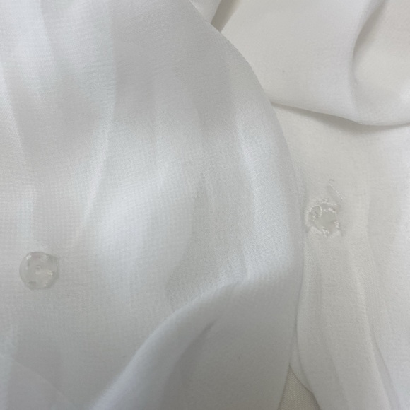 NWT Eva Mendes white bodysuit, sheer sleeves, see measurements in photos. - Picture 7 of 8